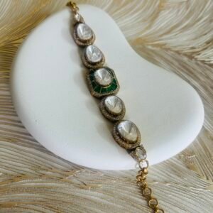 Premium Green Polki Bracelet