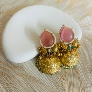 Sharwani Gold Jhumki Pink