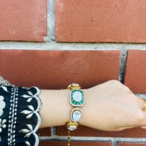 Premium Green Polki Bracelet