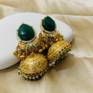 Sharwani Gold Jhumki Green